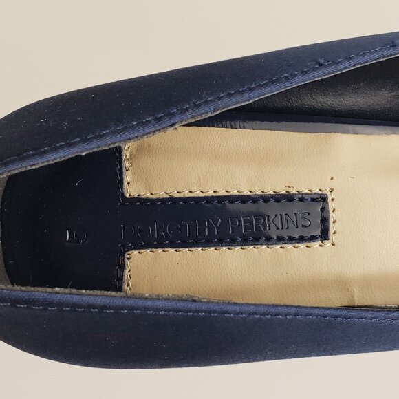 Dorothy Perkins US 7.5 UK 5 Dark Royal Blue Heels Brushed Satin Womens Shoes - Picture 8 of 14